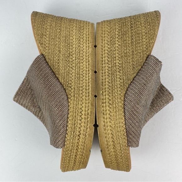 Seychelles size 10 Women’s Gold Metallic Espadrille Platform Wedge Sandals - Picture 6 of 9